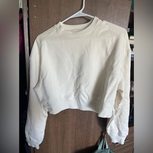 NWT Madewell Cream Cropped Crewneck Sweatshirt